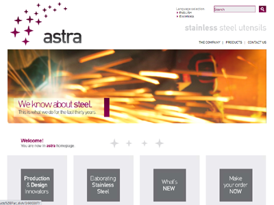 Astra Inox Stainless Steel website project